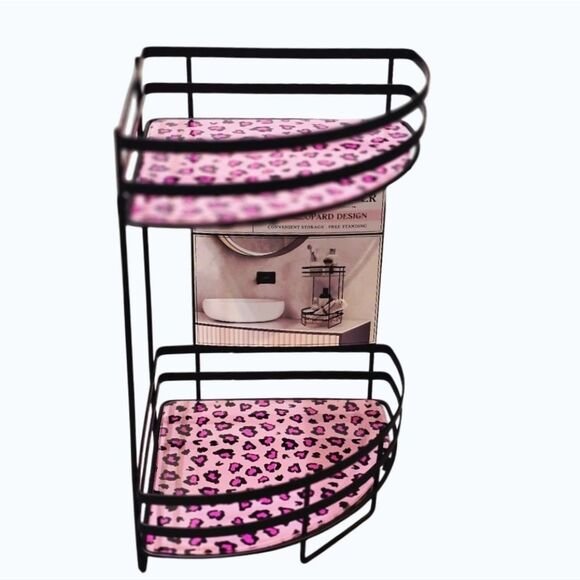 Celeste Collection Pink Leopord 2-Tier Vanity Organizer - Picture 2 of 8